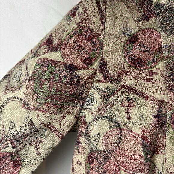 Christopher & Banks M Jacket Parisian Travel Print Button Front Vintage-Inspired - Picture 6 of 16
